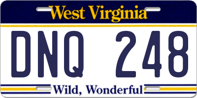 WV license plate DNQ248