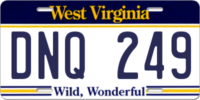WV license plate DNQ249
