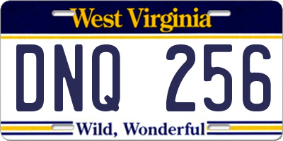 WV license plate DNQ256