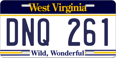 WV license plate DNQ261