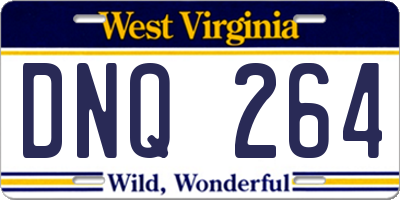 WV license plate DNQ264
