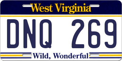 WV license plate DNQ269