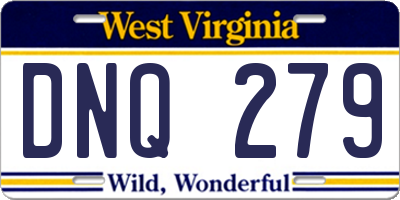 WV license plate DNQ279