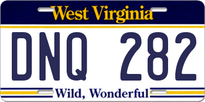 WV license plate DNQ282