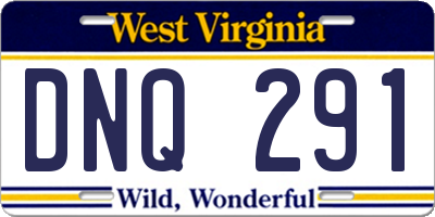 WV license plate DNQ291