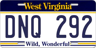 WV license plate DNQ292