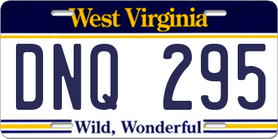 WV license plate DNQ295