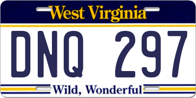 WV license plate DNQ297