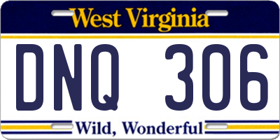 WV license plate DNQ306