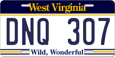 WV license plate DNQ307