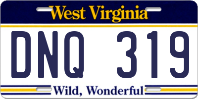 WV license plate DNQ319