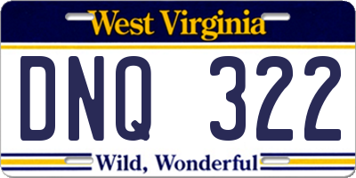 WV license plate DNQ322