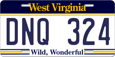 WV license plate DNQ324