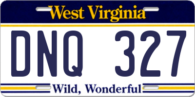 WV license plate DNQ327