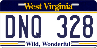 WV license plate DNQ328