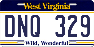 WV license plate DNQ329