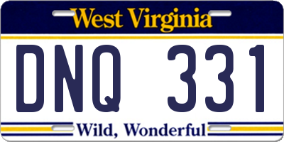 WV license plate DNQ331