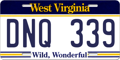WV license plate DNQ339
