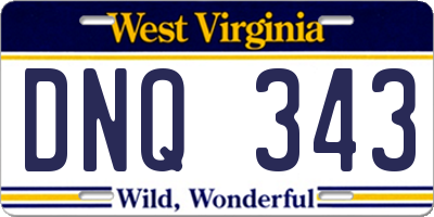 WV license plate DNQ343