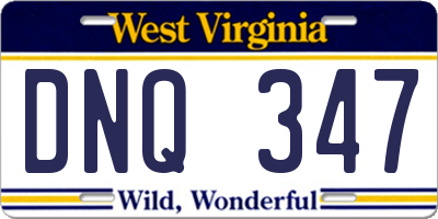 WV license plate DNQ347