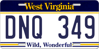 WV license plate DNQ349