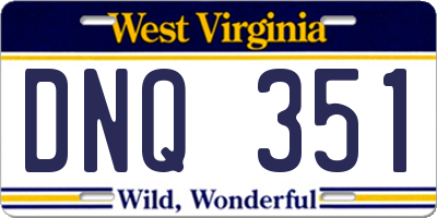 WV license plate DNQ351