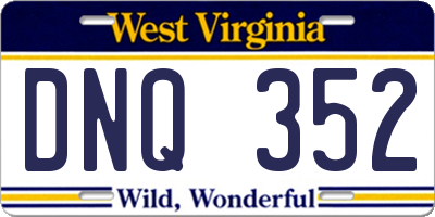 WV license plate DNQ352