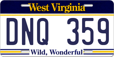 WV license plate DNQ359