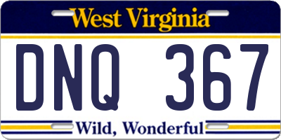 WV license plate DNQ367