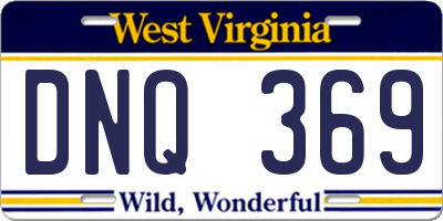 WV license plate DNQ369