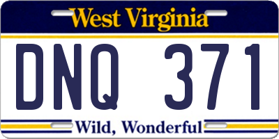 WV license plate DNQ371