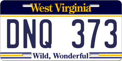 WV license plate DNQ373