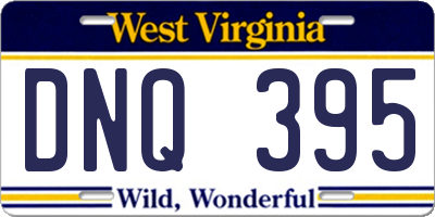 WV license plate DNQ395