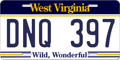 WV license plate DNQ397