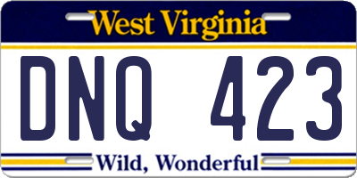 WV license plate DNQ423