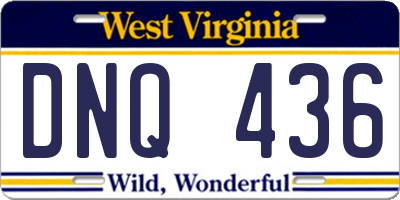 WV license plate DNQ436