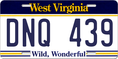 WV license plate DNQ439