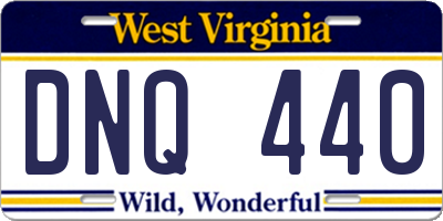 WV license plate DNQ440