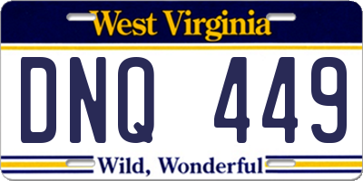 WV license plate DNQ449