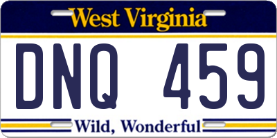 WV license plate DNQ459