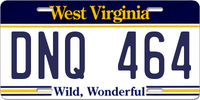 WV license plate DNQ464