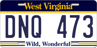 WV license plate DNQ473