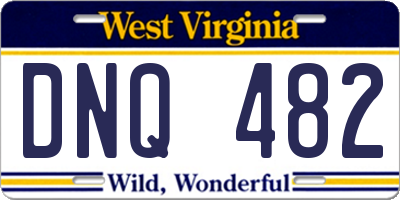 WV license plate DNQ482