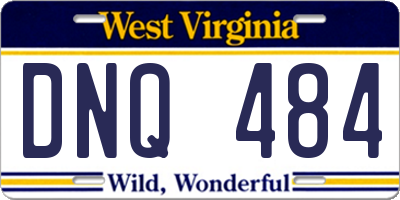 WV license plate DNQ484