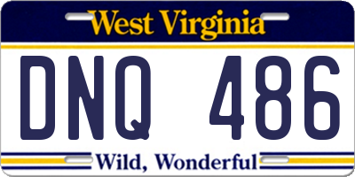 WV license plate DNQ486