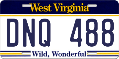 WV license plate DNQ488