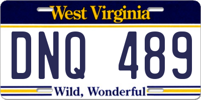WV license plate DNQ489