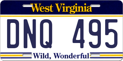 WV license plate DNQ495