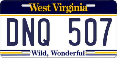 WV license plate DNQ507