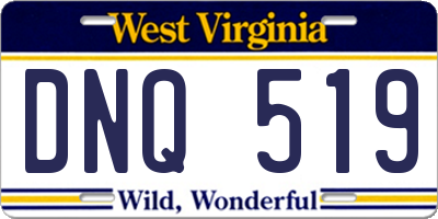 WV license plate DNQ519